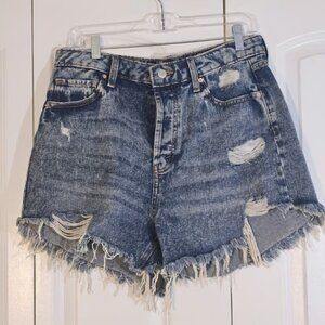 Wild Fable Women's Shorts Highest Rise Cut-Off Distressed Acid Wash Mom Jorts
